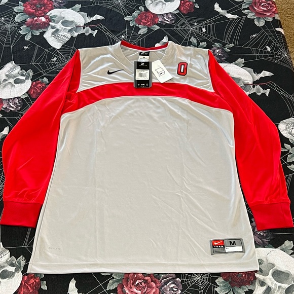 NWT VINTAGE 2003 NIKE DRI-FIT OSU OHIO STATE UNIVERSITY BUCKEYES L/S JERSEY M - Picture 1 of 11